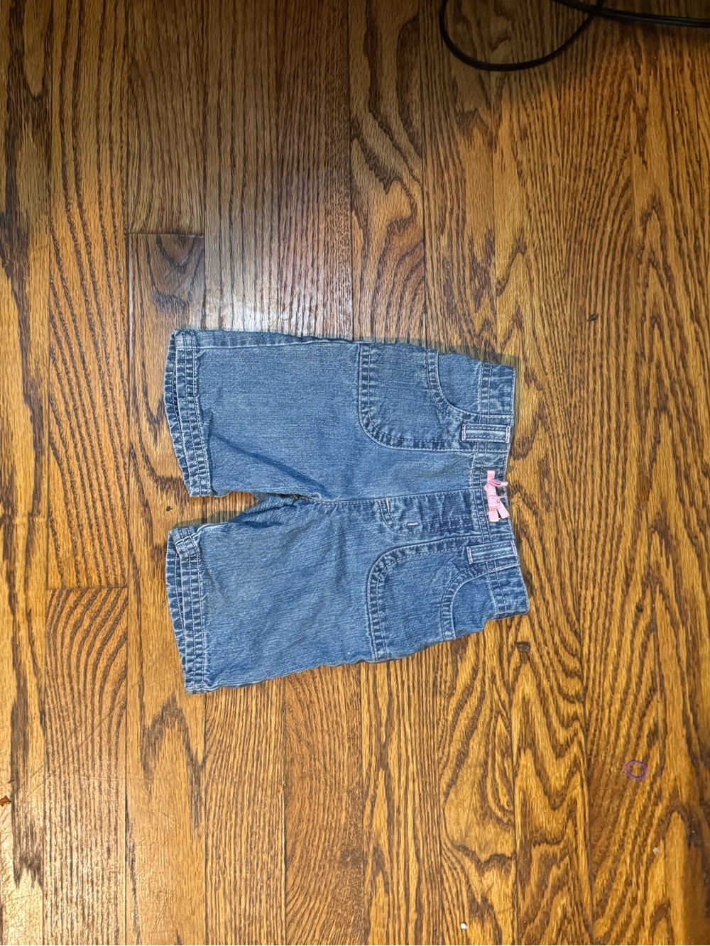 jumping beans Blue Denim Shorts with Pink Bow